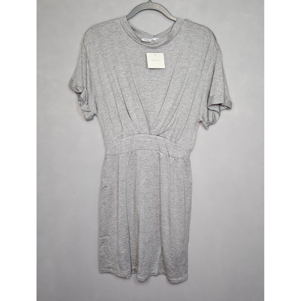 Fraiche By J Womens Gray Terry Blouson Elastic Waist Dress Size Medium NWT